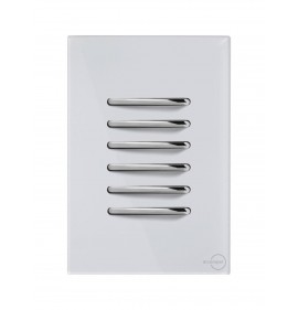 Conjunto Interruptor Sextuplo Simples 4x2 - Novara Glass Branco Cromado